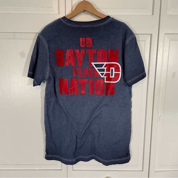 PINK Victoria Secret University of Dayton Flyers UD Navy Blue T-Shirt Pocket Tee - Picture 5 of 10